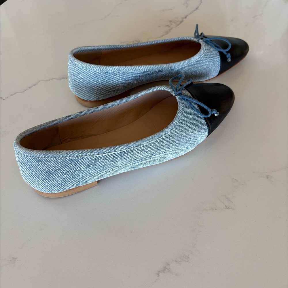 A. Soliani Stylish Navy and light Blue Blue Leather Flats